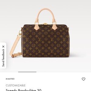 Louis Vuitton Speedy 30 Bandouliere Monogram Satchel